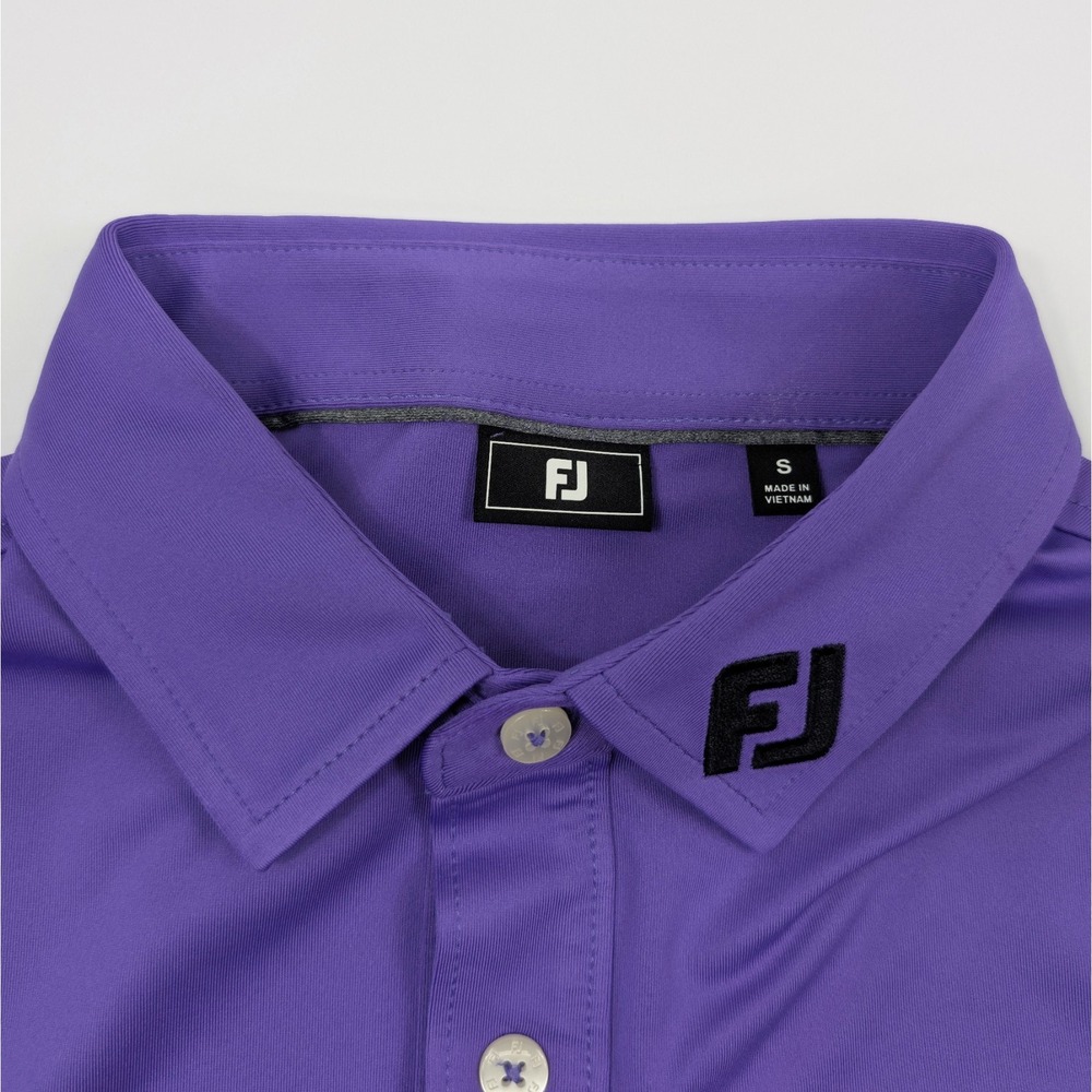 FootJoy Tour Issue Polo Mens Small‎ Purple Performance Golf Embroidered Logos - Picture 3 of 9